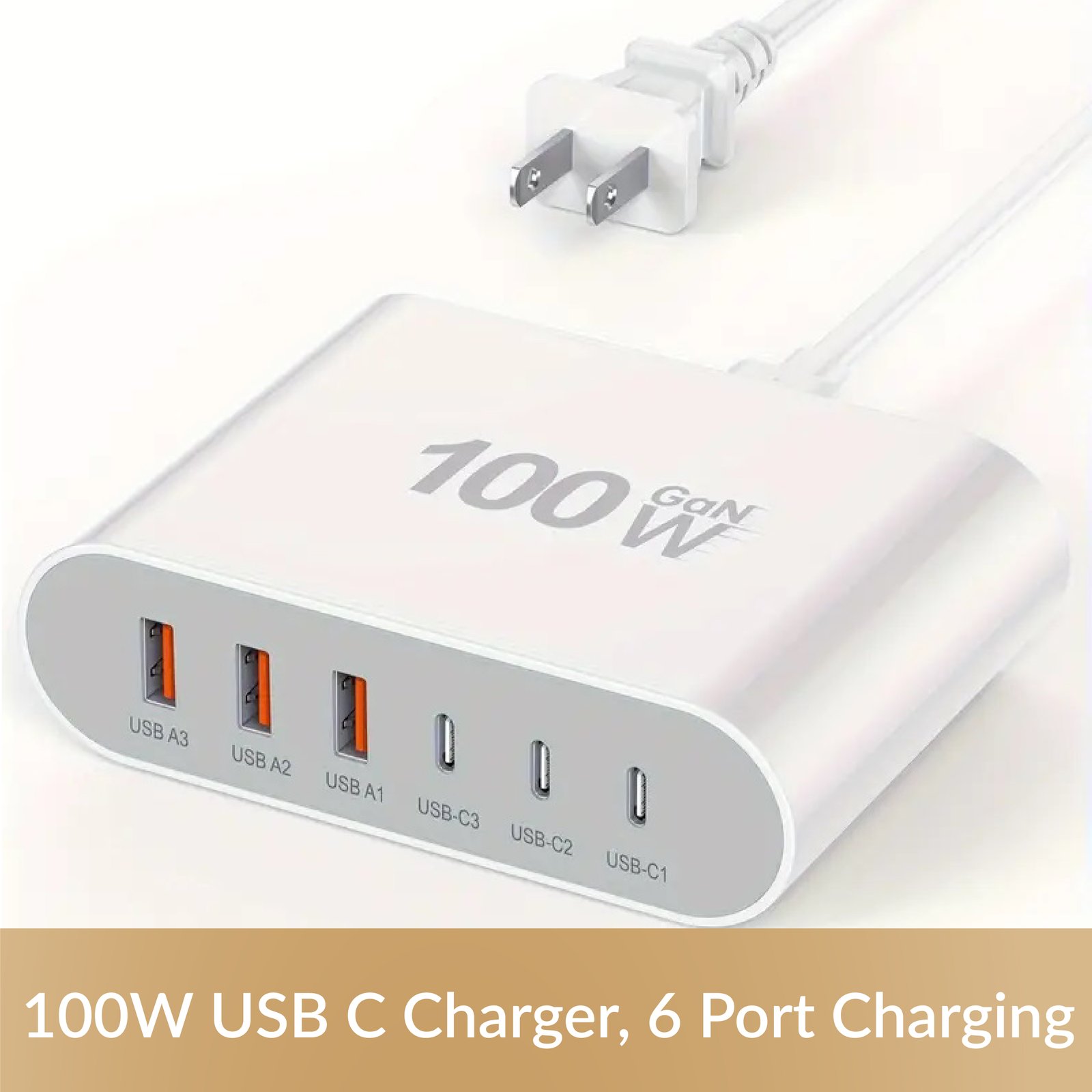 100W USB C Charger, 6 Port Charging 