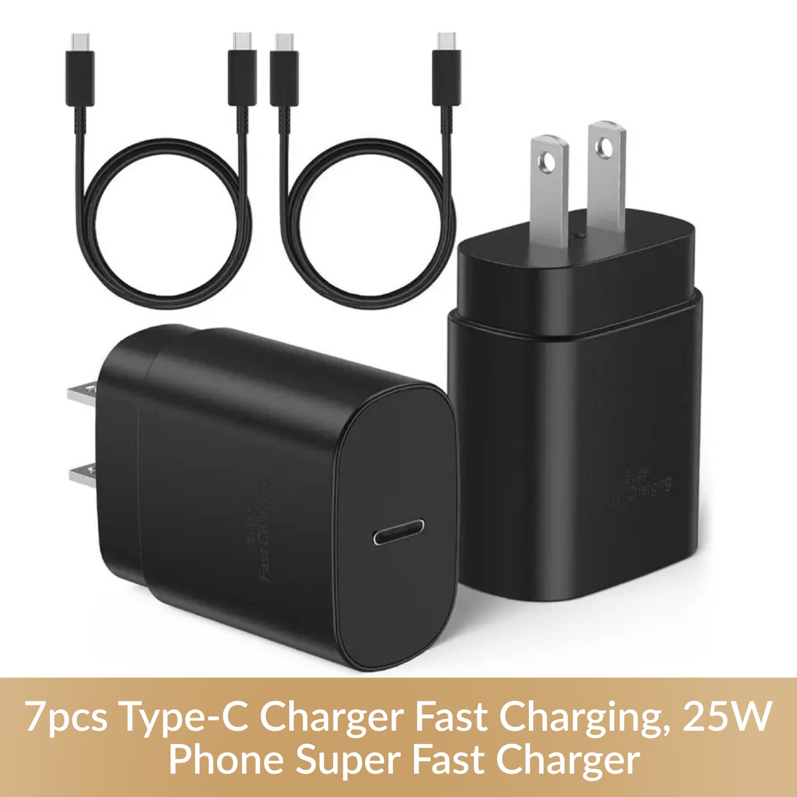 7pcs Type-C Charger Fast Charging, 25W Phone Super Fast Charger